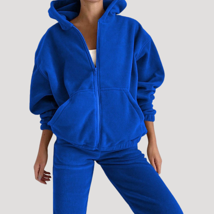 Ensemble Coordonné Femme Sweat à Capuche Zippé et Jogging