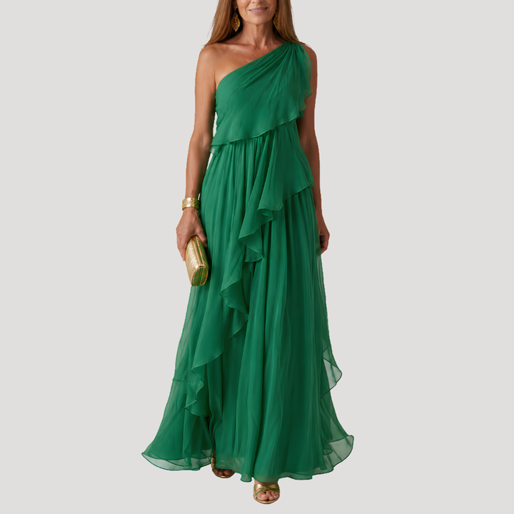 Women's Asymmetrical Chiffon Maxi Dress for Wedding