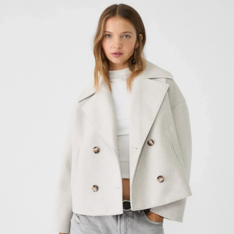 Addison Veste Femme Manteau Court Élégant à Double Boutonnage au Style Moderne