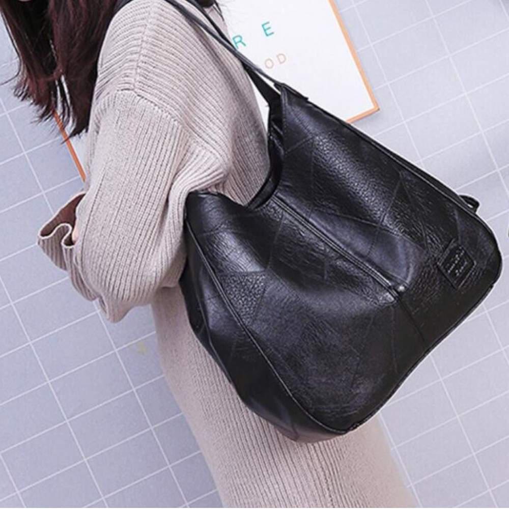 Elowen Sac à Épaule Femme en Cuir Véritable avec Design Intemporel et Compartiments Pratiques