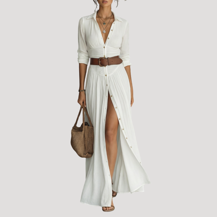 Women's Long Button-Down Shirt Dress