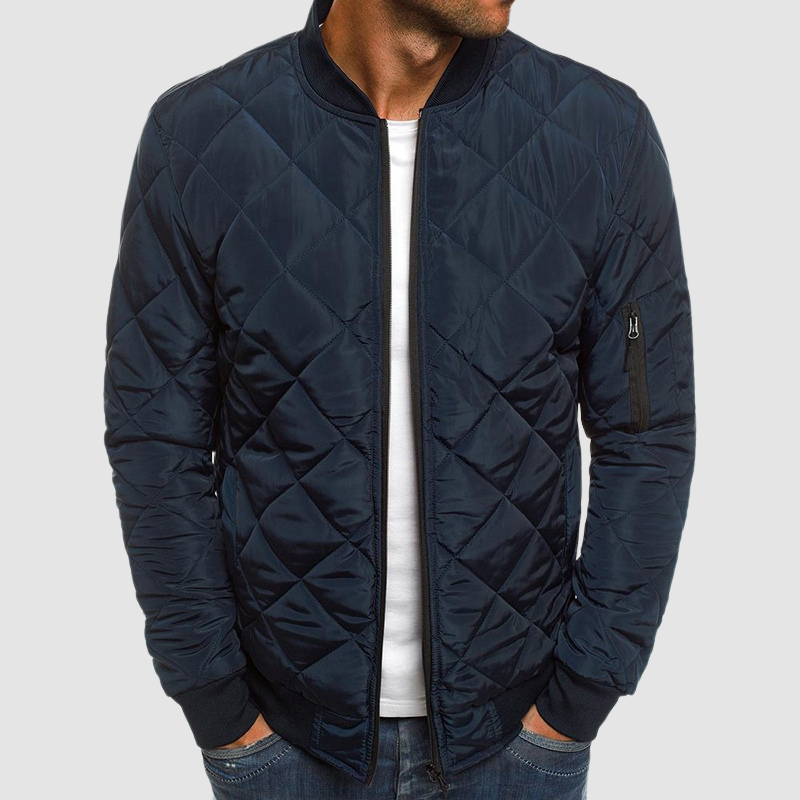 Benedict Veste Matelassée pour Homme Légère avec motif à losanges, fermeture zippée et poches
