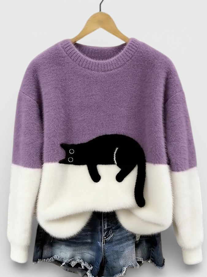 Pull Imprimé Félin pour femme, vue 2