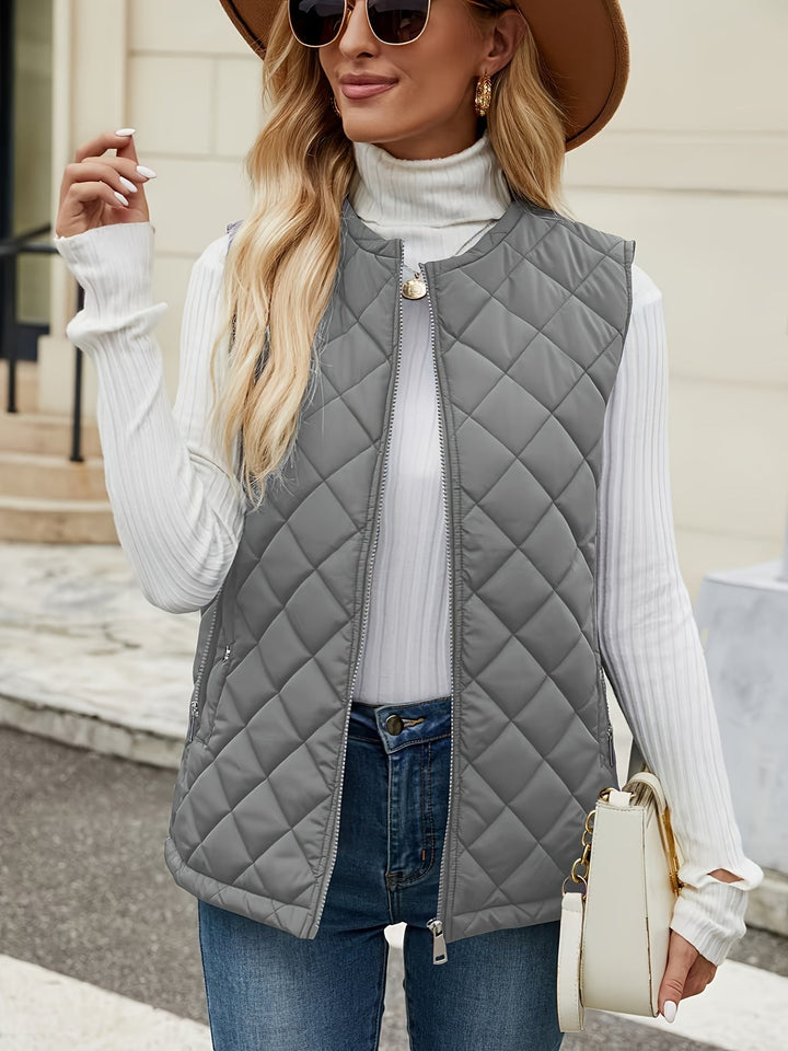 Gilet matelassé élégant sans manches pour femme Vêtement léger d’extérieur, vue 4