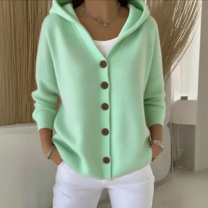 Rosie Gilet à Capuche en Tricot pour Femme Coupe Droite Chaleureuse à l’Aspect Cachemire, vue 5