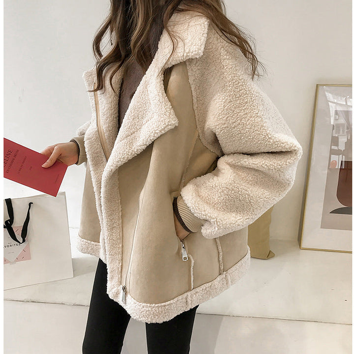 Emerald Veste Femme Manteau Douillet en Fausse Fourrure avec Col Chaud & Fermeture Éclair, vue 2
