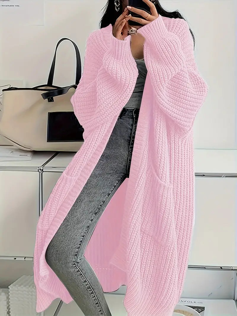 Marina Gilet Femme Long Gilet Tricoté Doux & Élégant pour Automne avec Coupe Confortable, vue 2