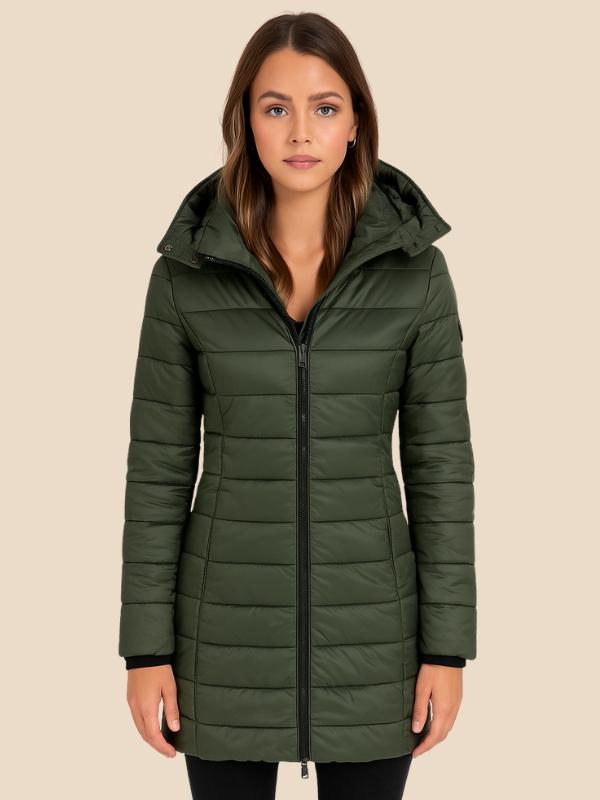 Iris Veste femme matelassée légère avec capuche et fermeture éclair