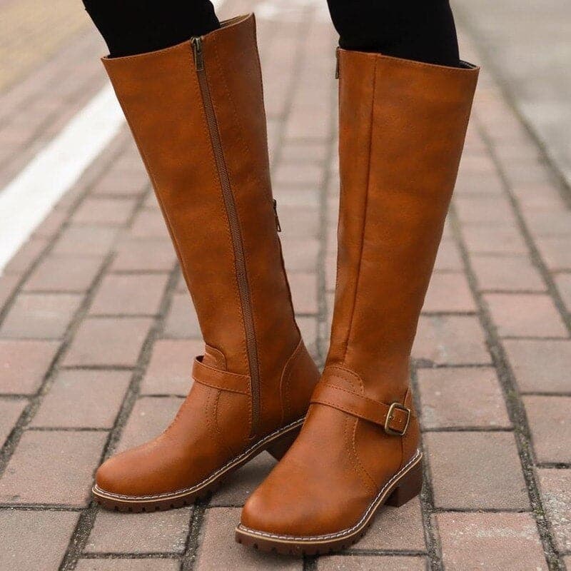 Megan Bottes Hautes Femme Talon Bloc Confortable & Bout Rond Élégant, vue 2