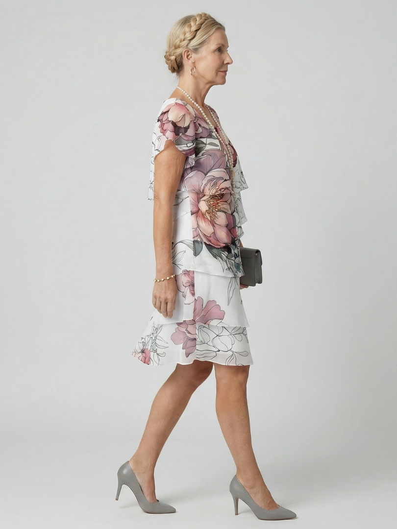 Robe florale propre à longueur genou Kualani