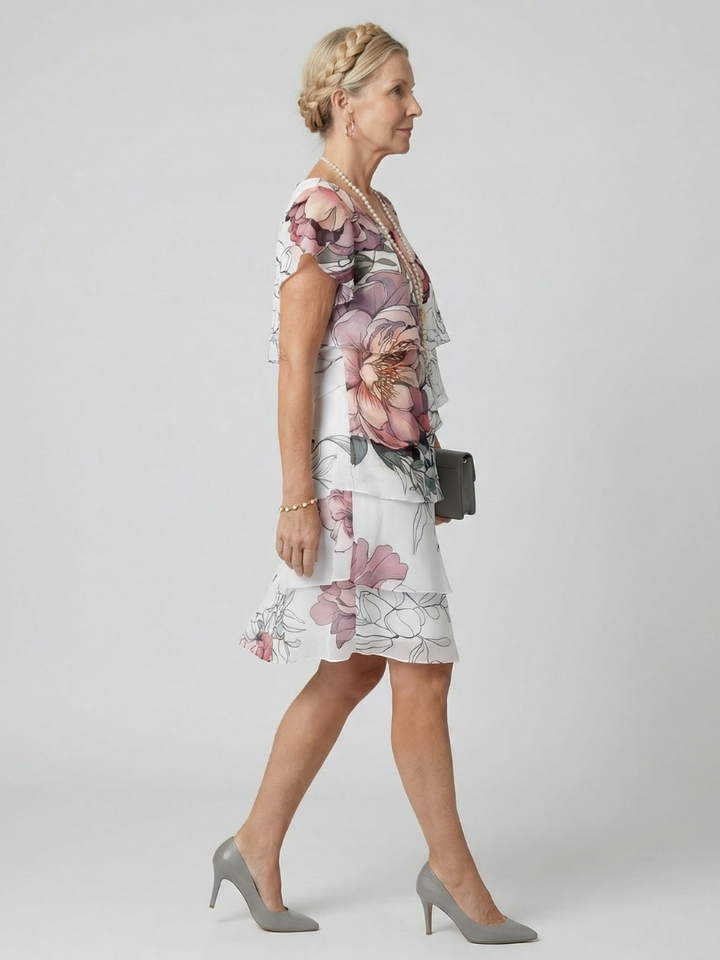 Robe florale propre à longueur genou Kualani