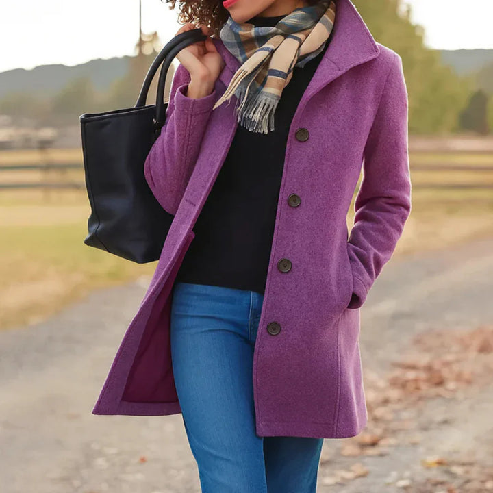 Prisha Manteau Long Femme Coupe Classique avec Boutons Avant & Style Élégant pour Saison Froide, vue 10