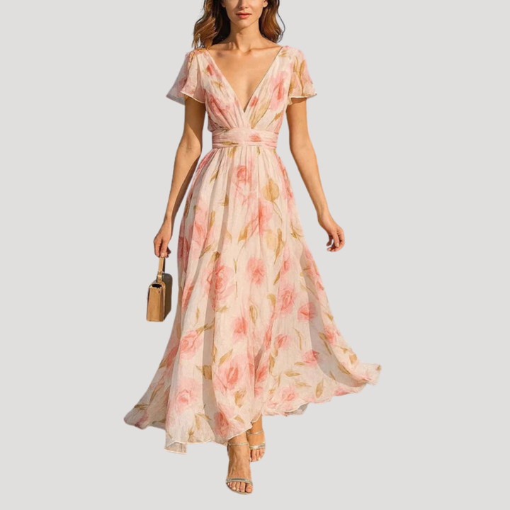 Elegant Floral Maxi Dress for Women Wedding Guest