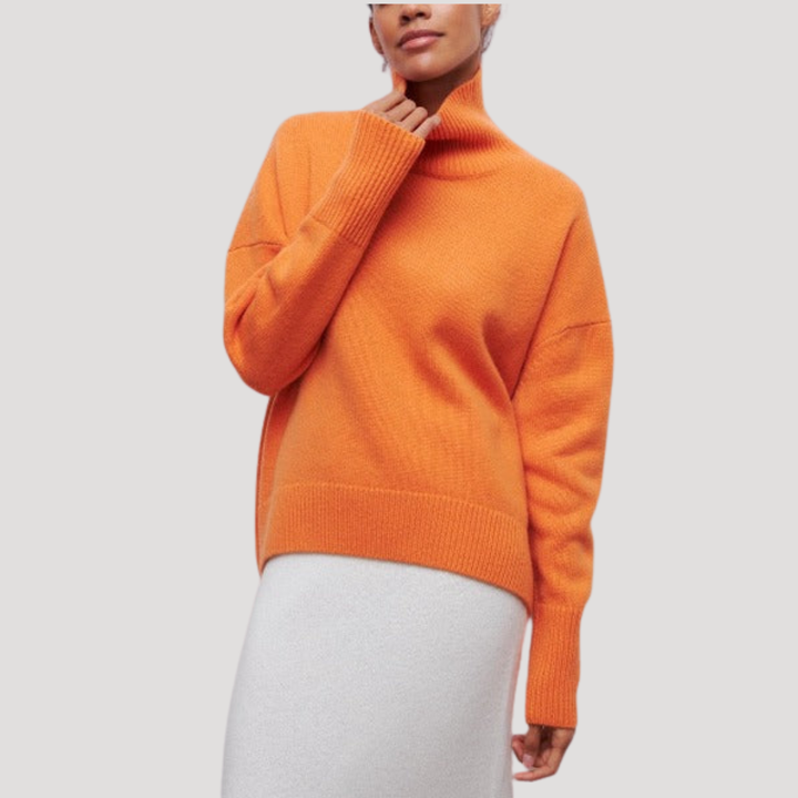 Maëlle Pull Oversize Femme Col Montant