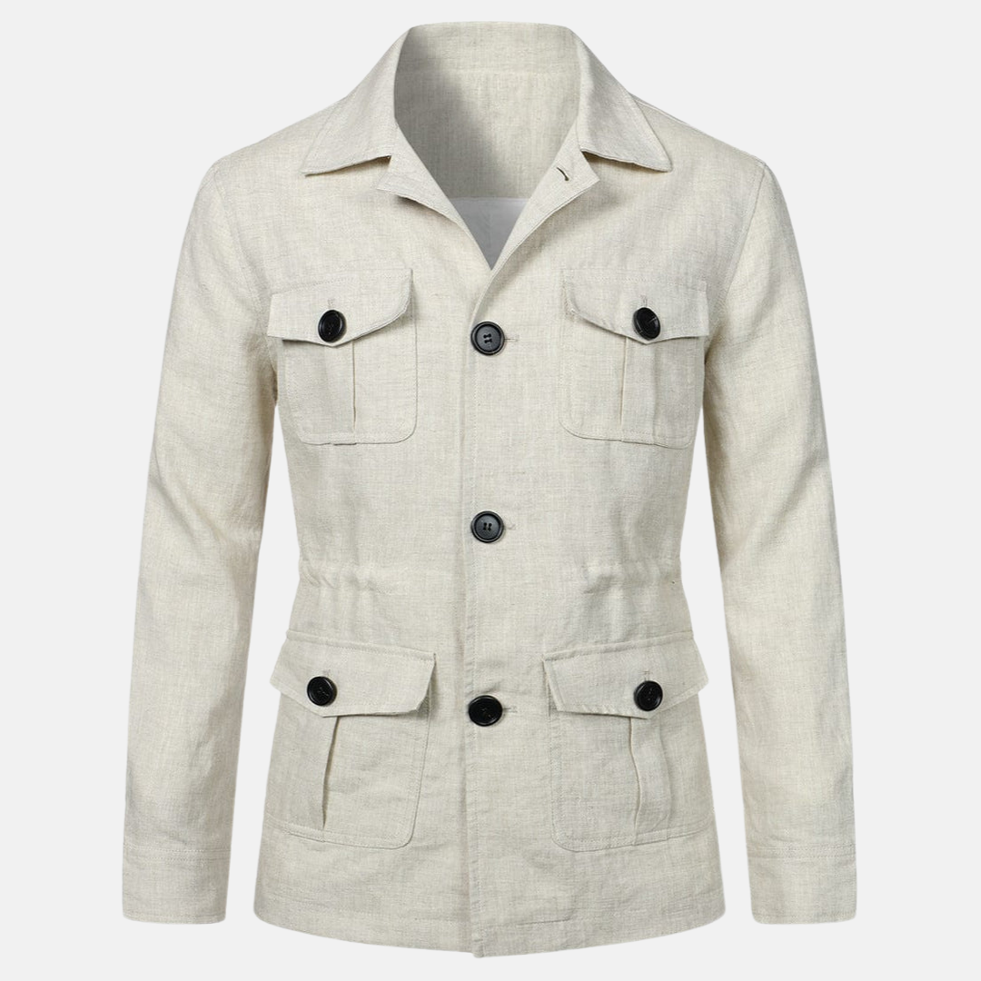 Vince Veste Homme Élégante Style Classique avec Multiples Poches & Fermeture à Boutons