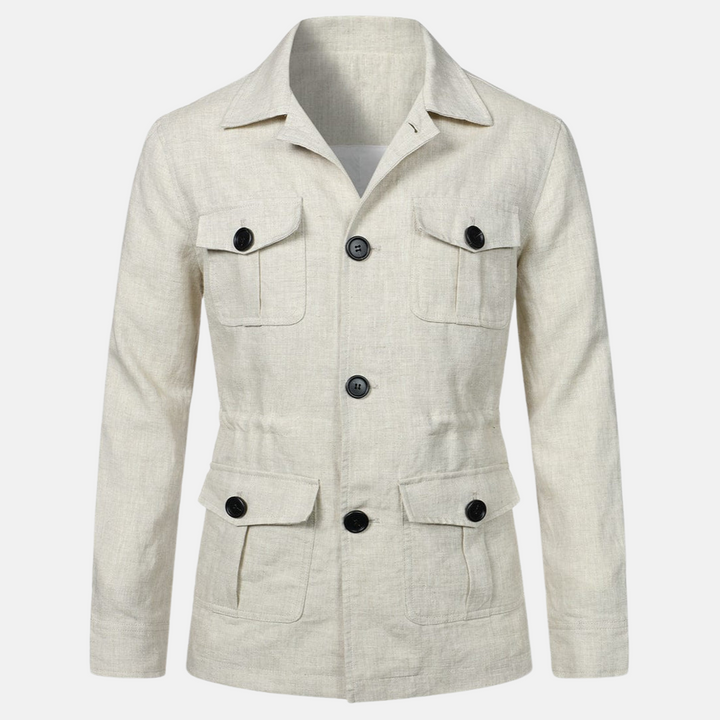 Vince Veste Homme Élégante Style Classique avec Multiples Poches & Fermeture à Boutons