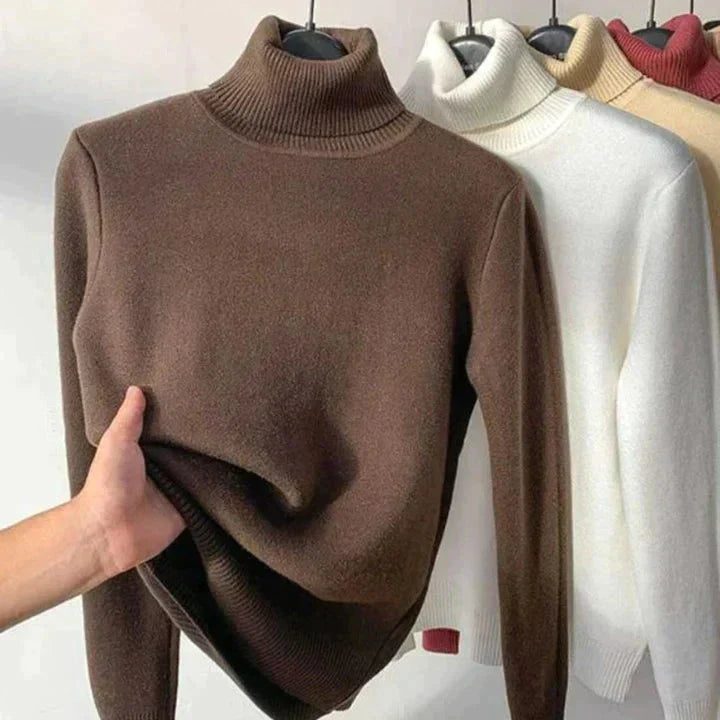 Delaney Pull Femme Pull Tricoté Confortable avec Doublure Polaire Chaude pour l’Hiver, vue 3