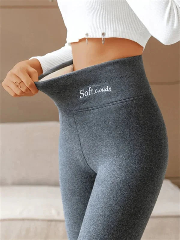 SoftCloud Leggings Doublés Polaire Femme Pantalon d’Hiver Ultra Chaud et Extensible à Coupe Ajustée, vue 4