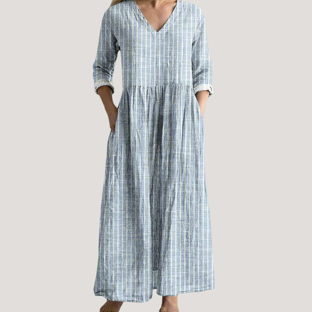 Robe Longue D'Été Rayée Fluide Femme