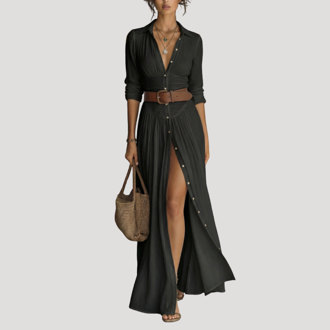 Women's Long Button-Down Shirt Dress