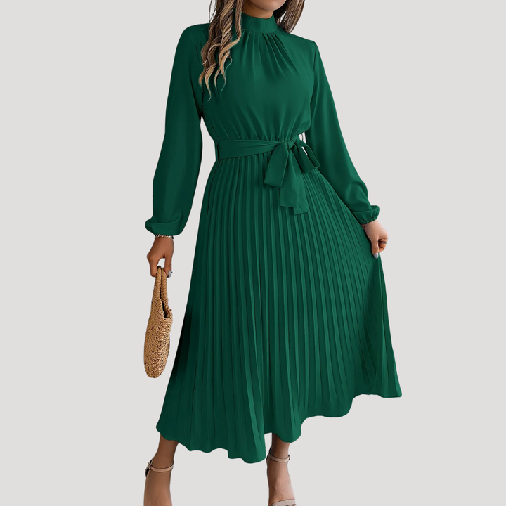 Elegant pleated long formal dress