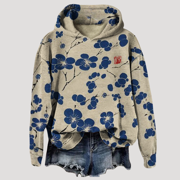 Sweat à Capuche Femme à Imprimé Floral