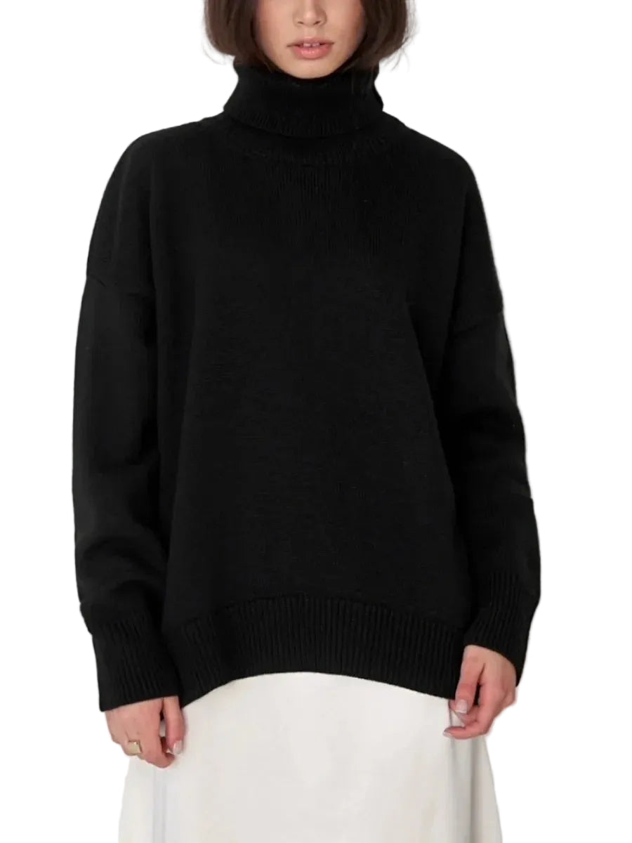 Elise Pull Col Roulé Oversize Femme Pull en Maille Douce et Chaude au Style Intemporel, vue 10
