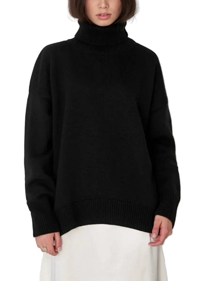 Elise Pull Col Roulé Oversize Femme Pull en Maille Douce et Chaude au Style Intemporel, vue 10
