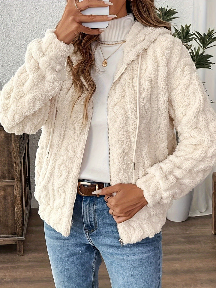 Francesca Veste Femme Veste Zippée à Capuche en Polaire Douce & Chaude pour Automne/Hiver