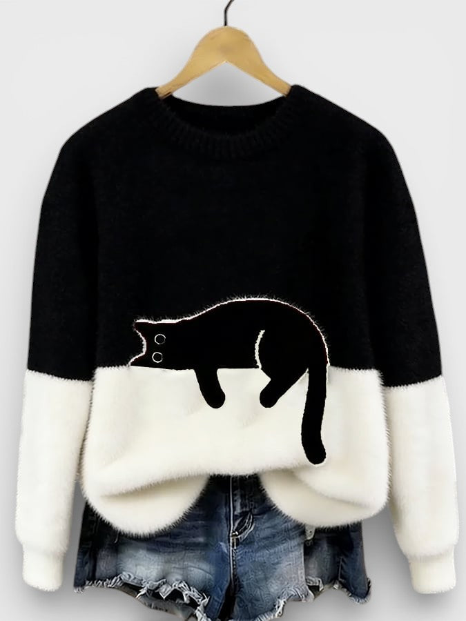 Pull Imprimé Félin pour femme, vue 5
