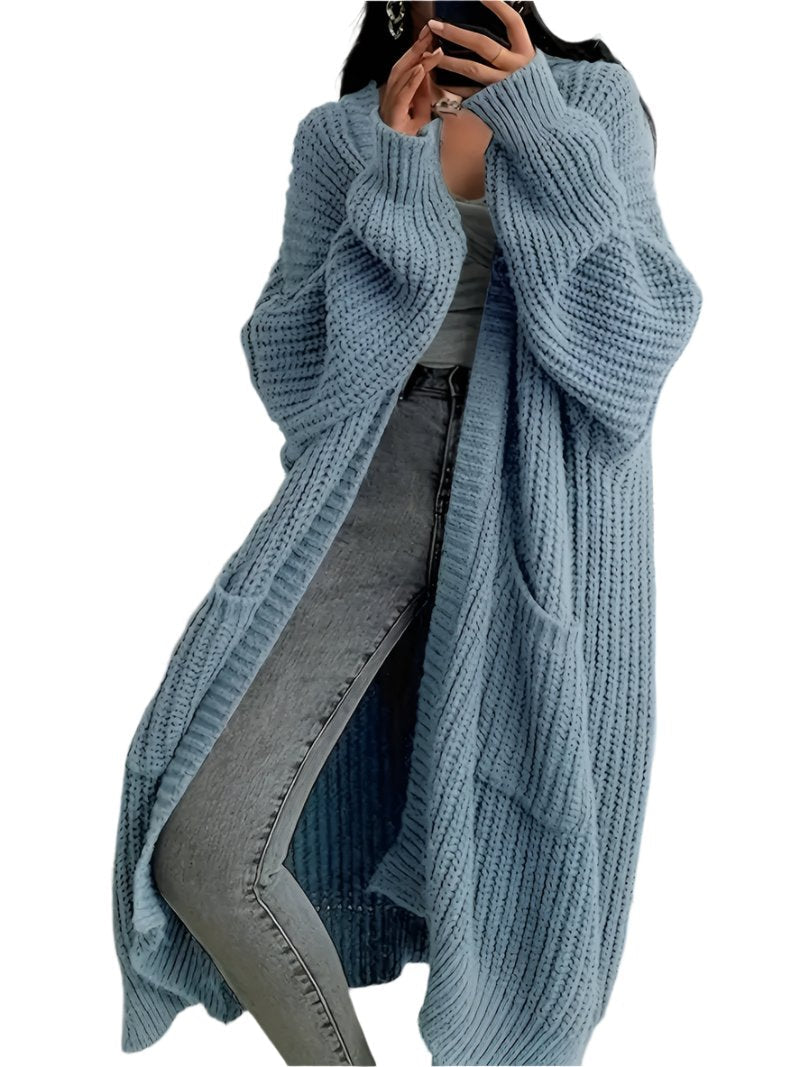 Marina Gilet Femme Long Gilet Tricoté Doux & Élégant pour Automne avec Coupe Confortable