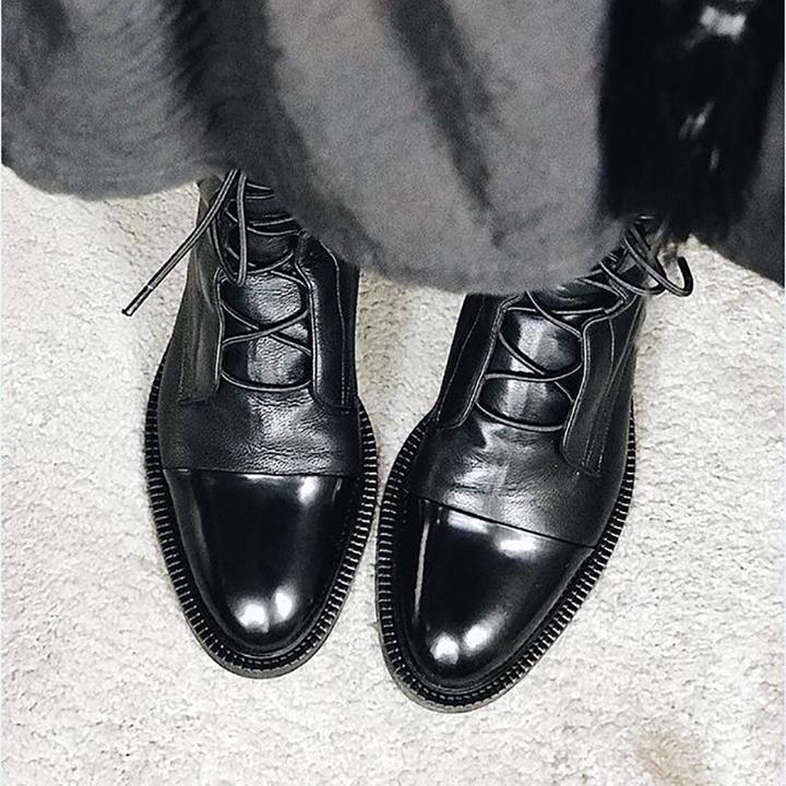 Zuriel Bottes Femme Bottes Hautes Élégantes à Talon & Lacets en Cuir, vue 9