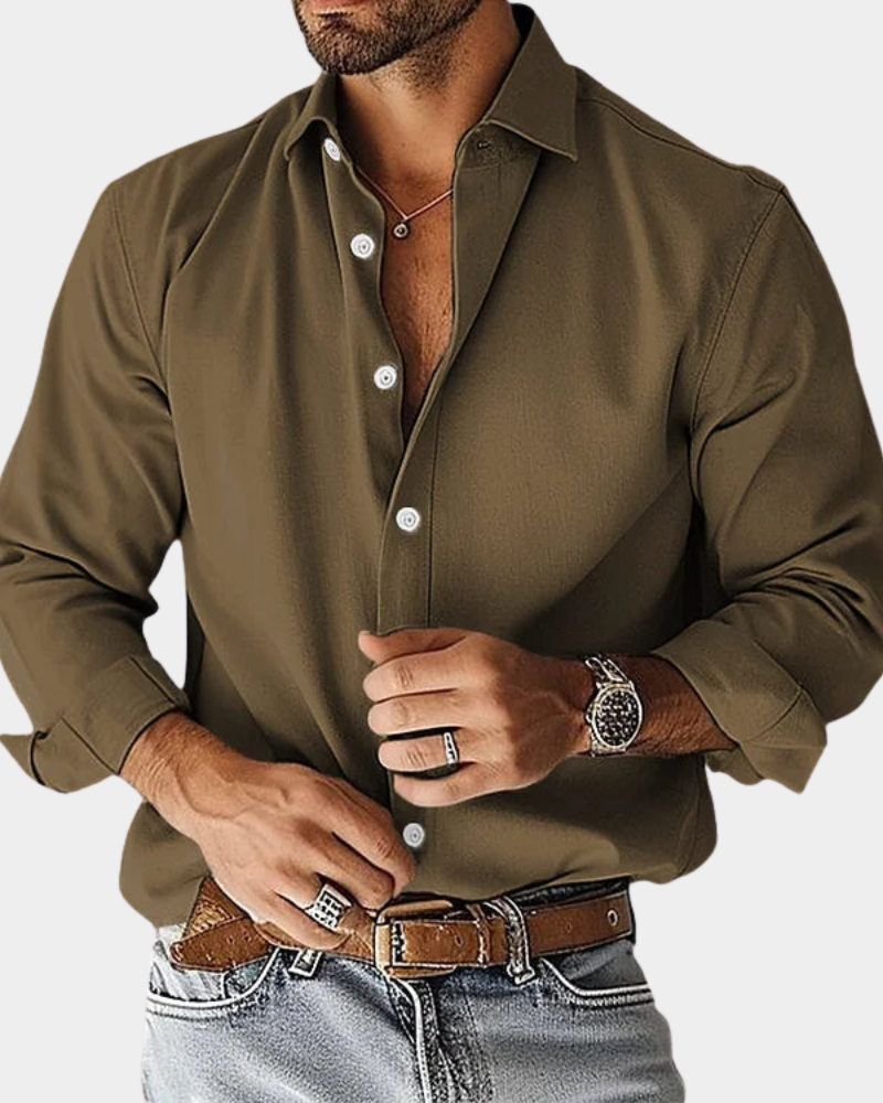CHEMISE BOUTONNÉE ÉTIREMENT COUPE SLIM POUR HOMME