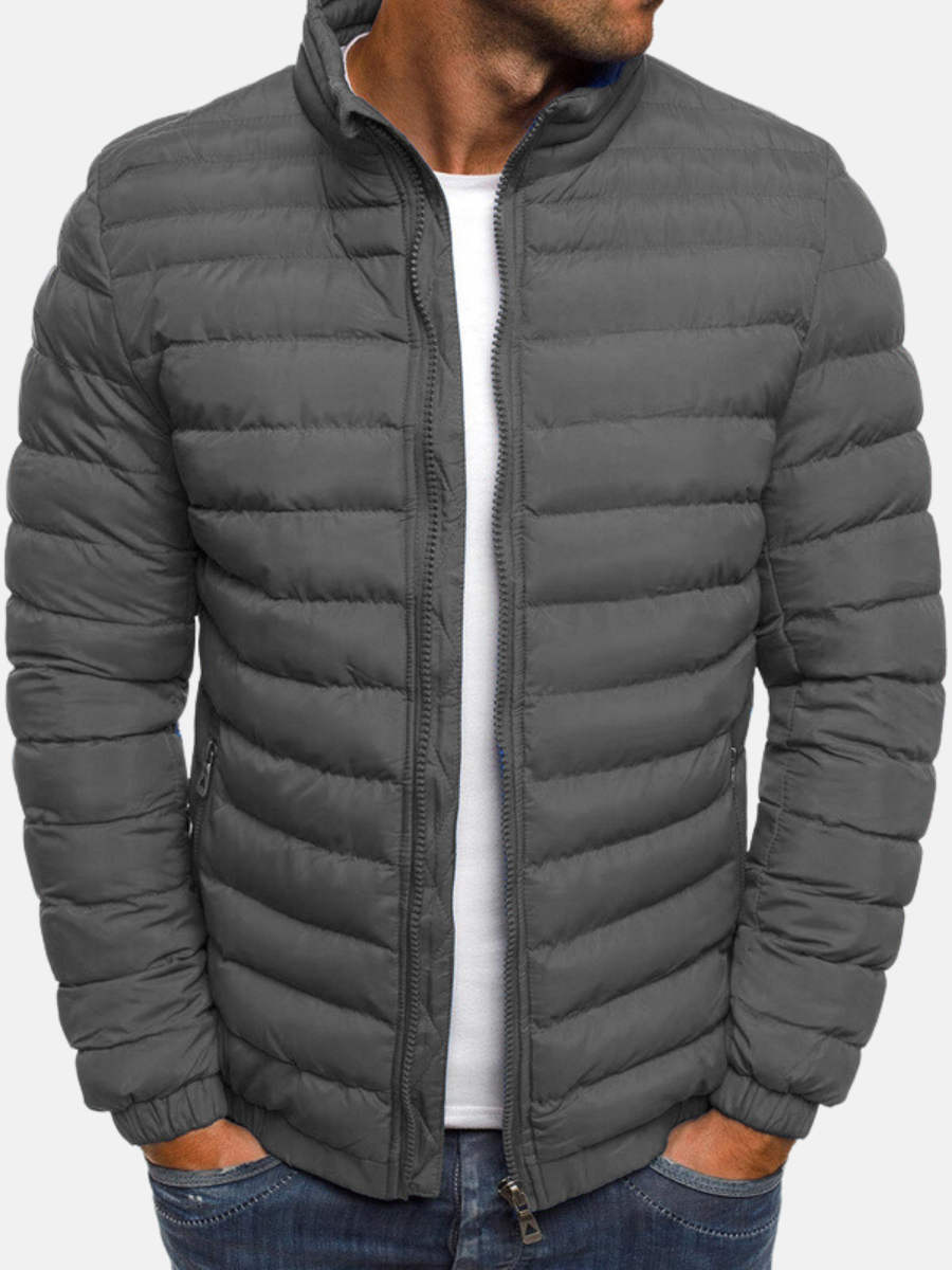 Manuel Veste Matelassée pour Homme Coupe Droite Légère avec Col Montant & Fermeture Zippée, vue 6