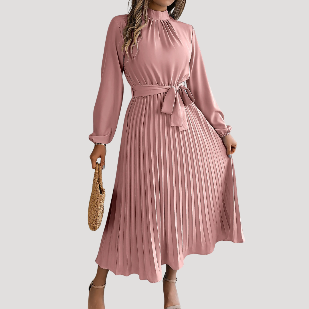 Elegant pleated long formal dress