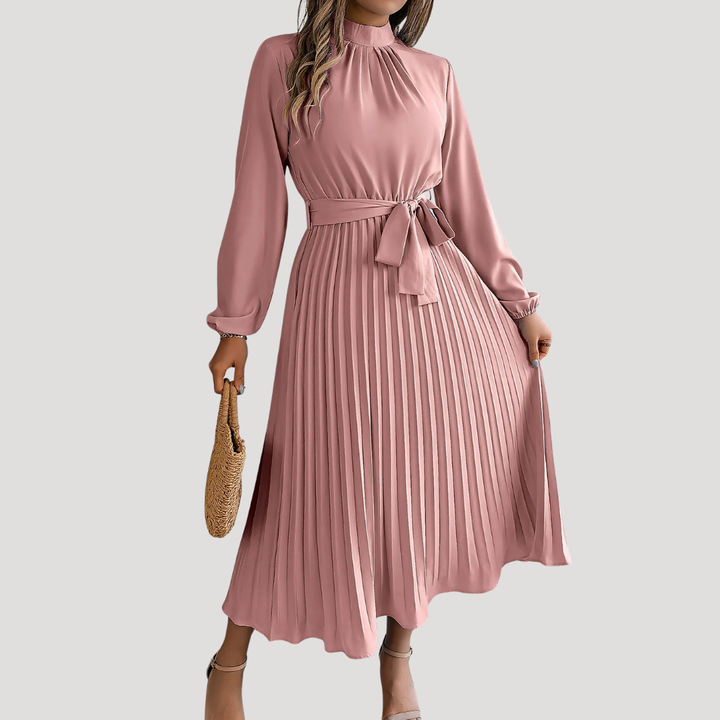 Elegant pleated long formal dress