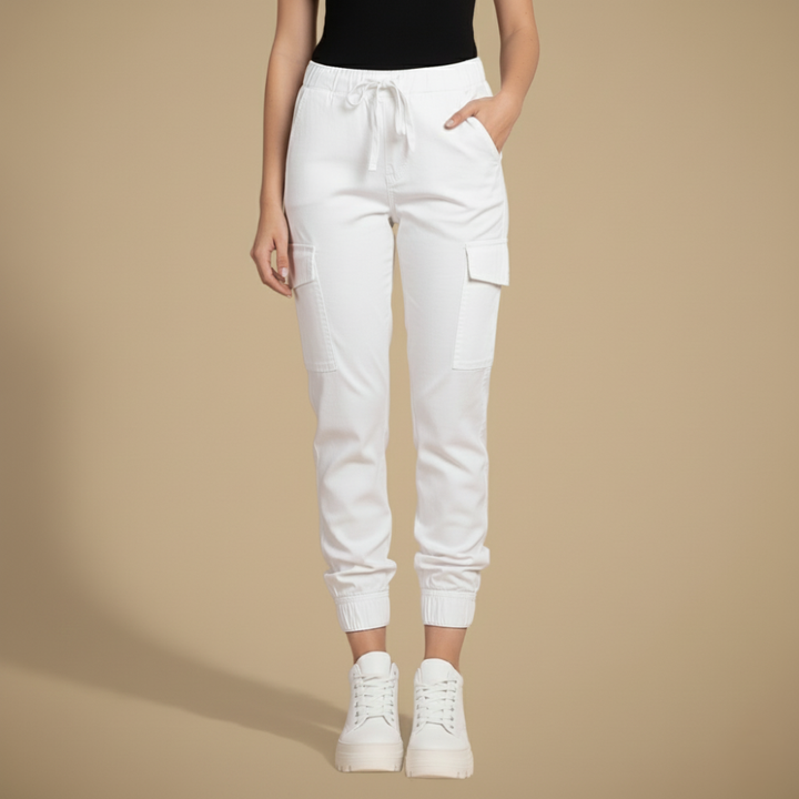 Kate Pantalon Cargo Jogging Femme Jogger Streetwear à Taille Élastique et Poches, vue 3