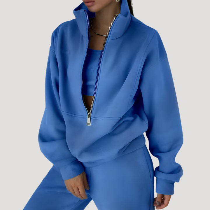 Ensemble Femme Sweat Demi-Zip et Pantalon