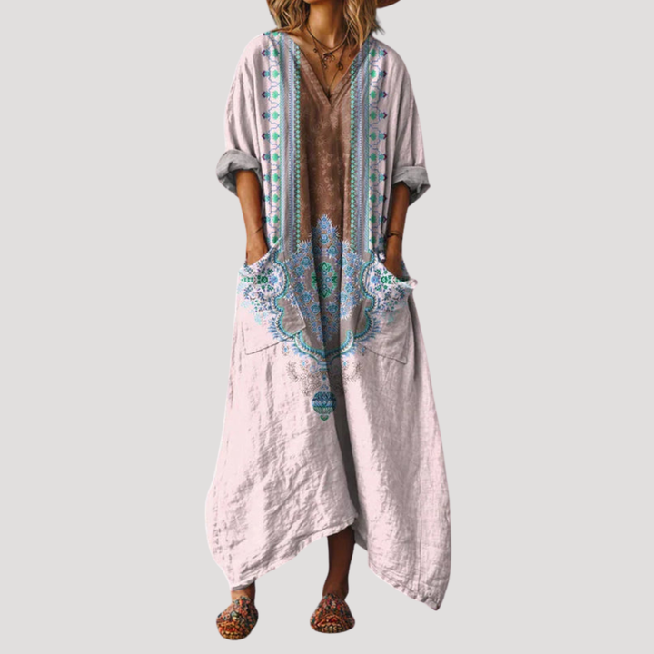Robe Longue Femme Décontractée Imprimé Ethnique