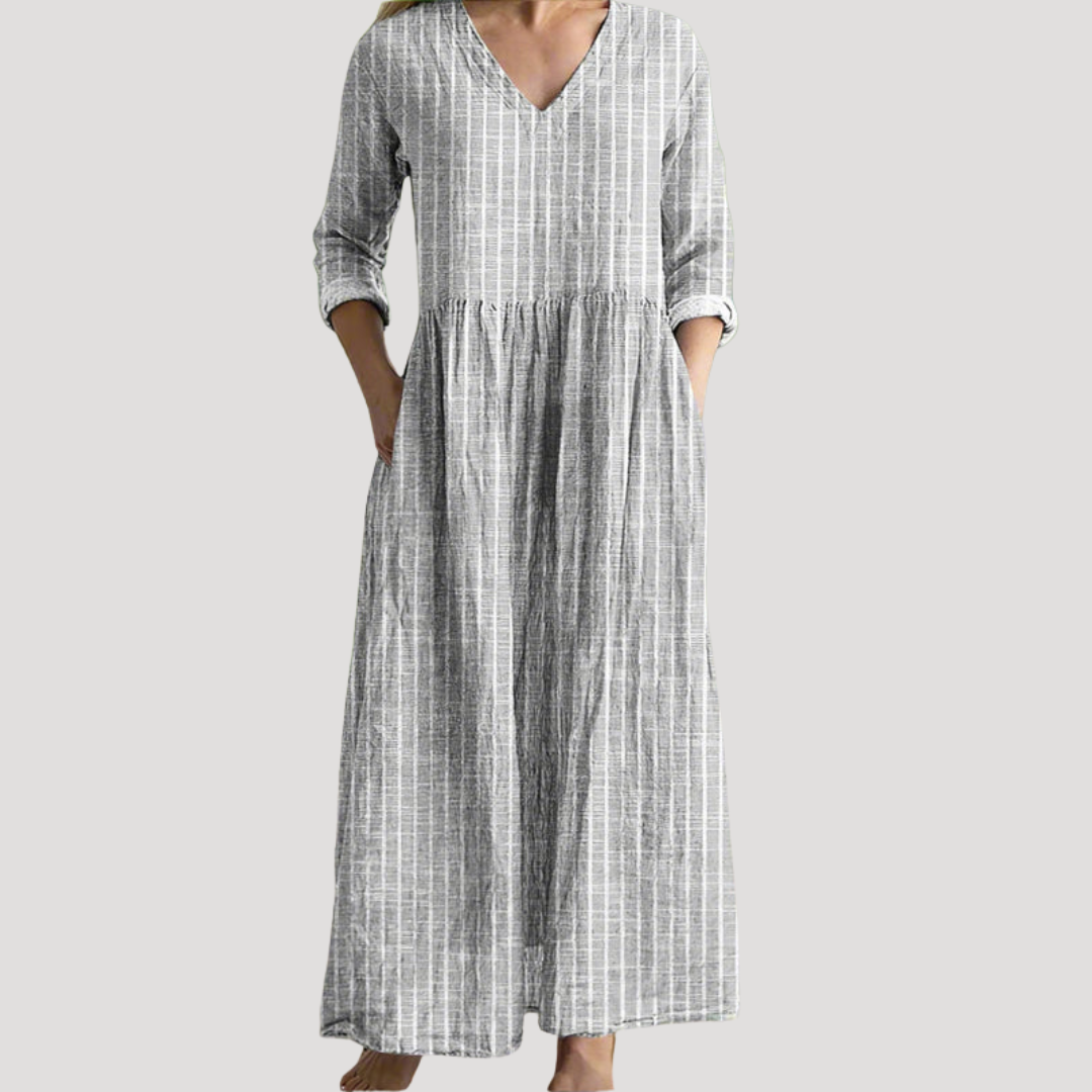 Robe Longue D'Été Rayée Fluide Femme