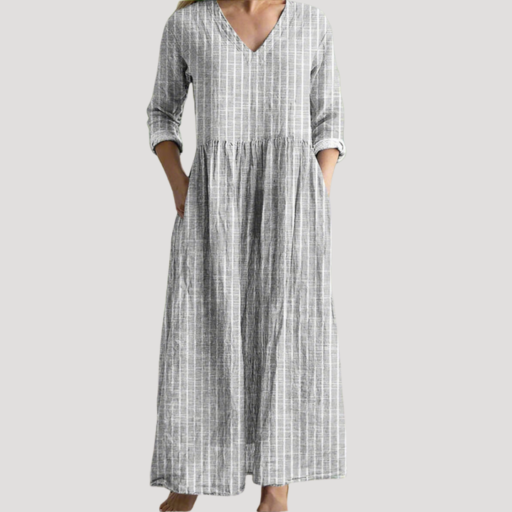 Robe Longue D'Été Rayée Fluide Femme