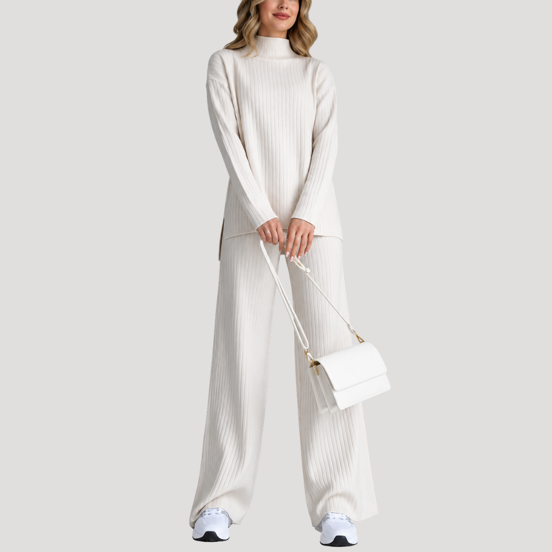 Ensemble Femme Pull et Pantalon Large Assortis