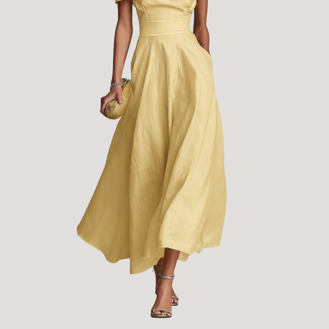 Robe Cocktail Femme Asymétrique Taille Cintrée