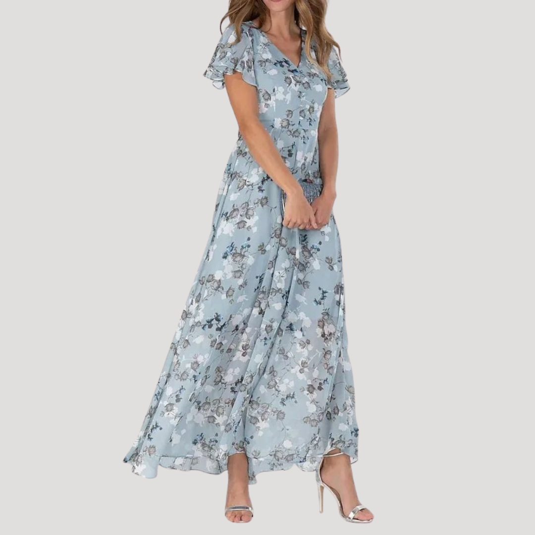 Robe longue fleurie fluide élégante