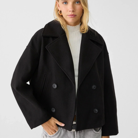 Addison Veste Femme Manteau Court Élégant à Double Boutonnage au Style Moderne, vue 3