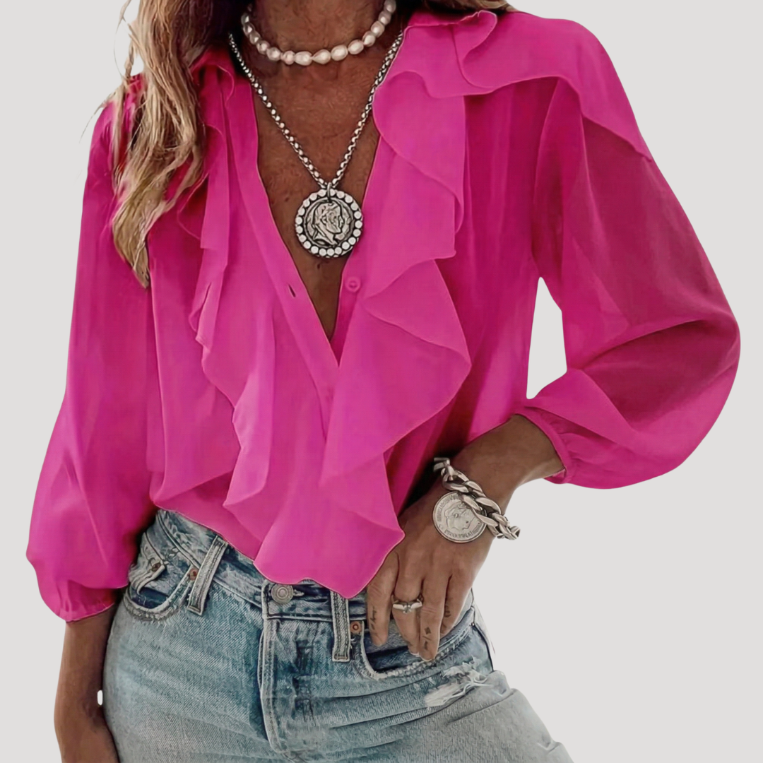 Blouse Femme Volants Bohème Manches Longues