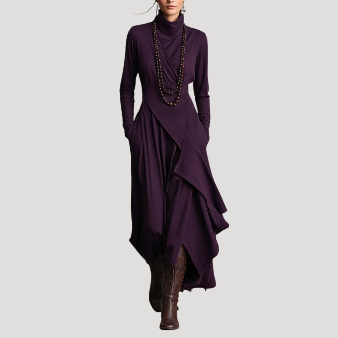 Robe longue manches longues fluide élégante