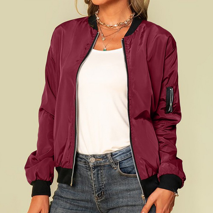Ailany Blouson Bomber Femme Veste Légère avec Fermeture Éclair & Style Moderne, vue 3