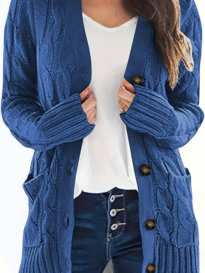 Lissy Gilet Femme Cardigan Chaud à Maille Câble avec Boutons & Coupe Moderne Confort, vue 6