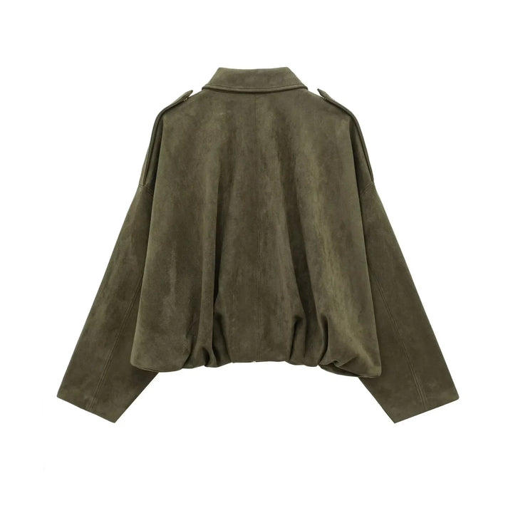Isla Veste Femme en Daim Blouson Oversize Élégant avec Coupe Moderne & Confort Doux, vue 6